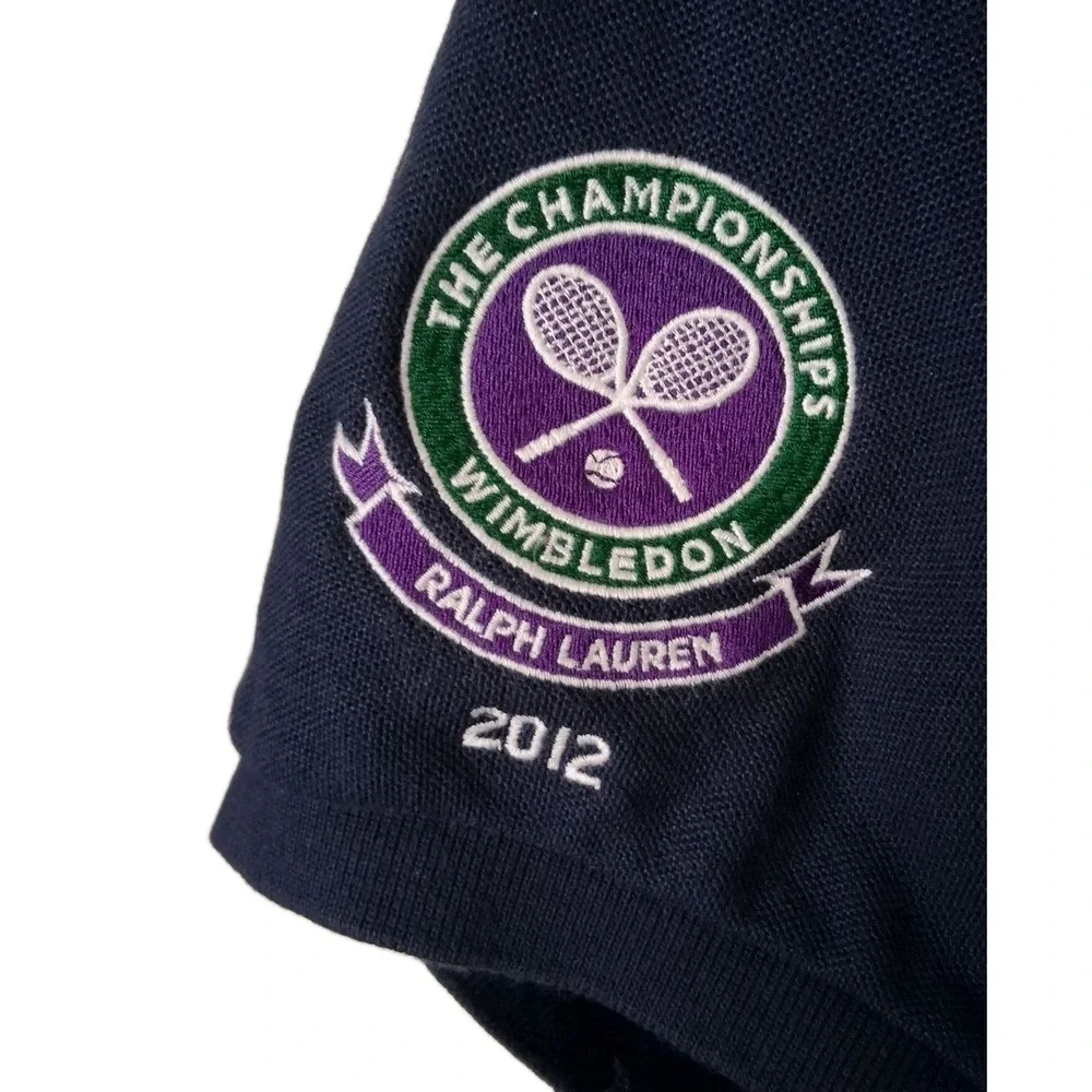 Polo Ralph Lauren Wimbledon Polo Men's Size XL Navy Big Pony Tennis Patch 2012